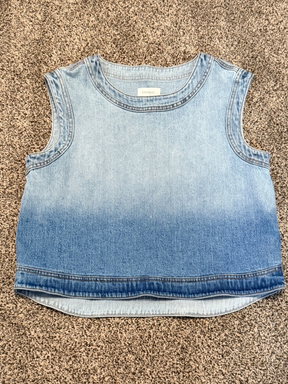 NWOT EVEREVE Sleeveless Denim Jean Top Shirt Women's Size M